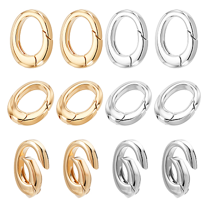 12 шт. 2 цвета овальные латунные застежки с пружинным замком