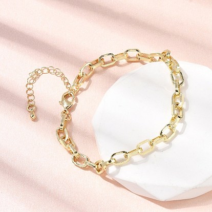 Браслет из латунных цепей для женщин, стойки покрытие, без свинца и без кадмия, долговечный