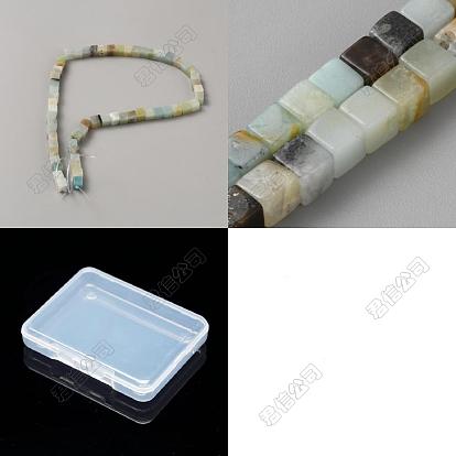 2 Strands 2 Styles Natural Flower Amazonite Beads Strands, Cube