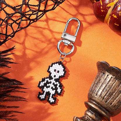 Подвесные украшения из бисера Miyuki Delica, с поворотными застежками сплава, скелет