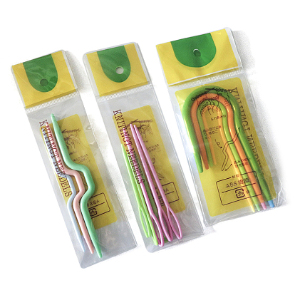 13Pcs ABS Plastic Knitting Sewing Needles, Curved Crochet & U-shaped Large Eye Needle DIY for Manual Scarf Sweater Twist Weaving Tool