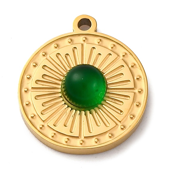 304 подвески из нержавеющей стали, плоские круглые подвески, ионное покрытие (ip) покрытый, со стеклом