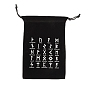 Runes Velvet Jewelry Storage Drawstring Pouches, Rectangle Jewelry Bags, for Witchcraft Articles Storage