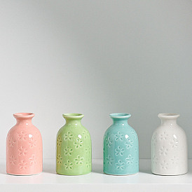 Мини керамические цветочные вазы с цветочным узором, маленькие вазы с бутонами цветов для домашнего стола в гостиной, свадебное украшение
