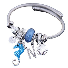 Pendentif hippocampe multi-éléments minimaliste, bracelet de perles à la mode, bricolage