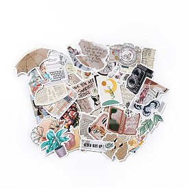 Retro Paper Self-Adhesive Stickers, for Suitcase, Skateboard, Refrigerator, Helmet, Mobile Phone Shell, Mixed Patterns