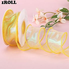 2рулонная полиэфирная лента из органзы, для упаковки подарков, изготовление галстука-бабочки, плоский