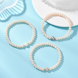 Женские эластичные браслеты из натурального пресноводного жемчуга и стеклянных бусин, рондель