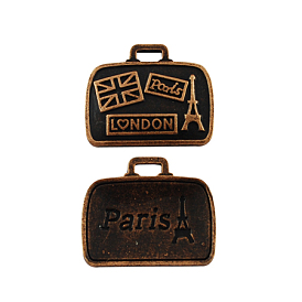 Сплавочные подвески тибетского стиля, без кадмия и без свинца, чемодан