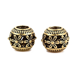 Европейские сплавочные бусины тибетского стиля , бусины с большим отверстием, RONDELLE с цветком