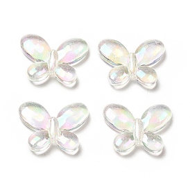 Transparent Acrylic Beads, AB Color, Faceted, Butterfly