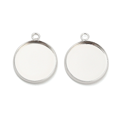 Плоские круглые настройки кабошон латунь подвесные, долговечный, стойки покрытие, без свинца и без кадмия