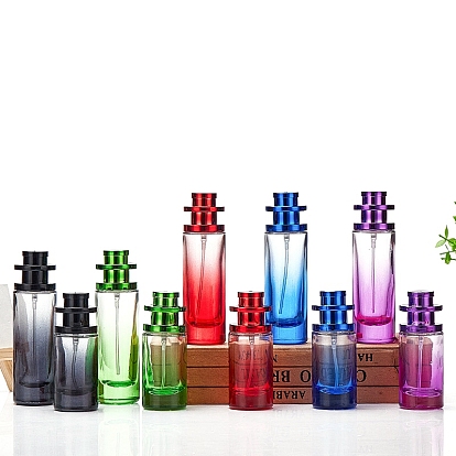 Прозрачный стеклянный градиентный флакон для духов с распылителем, пустая бутылка с пластиковой крышкой, колонка