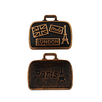 Сплавочные подвески тибетского стиля, без кадмия и без свинца, чемодан