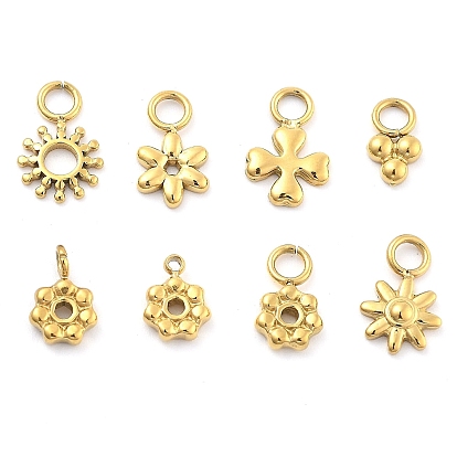 Ионное покрытие (ip) 304 брелоки из нержавеющей стали, цветочный шарм