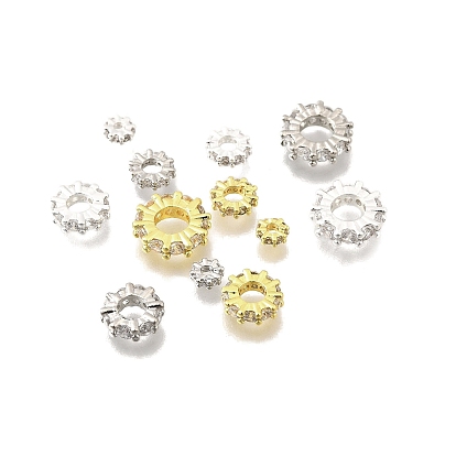 Латунные микропаве из прозрачного кубического циркония, стойки покрытие, долговечный, без свинца и без кадмия, плоско-круглые