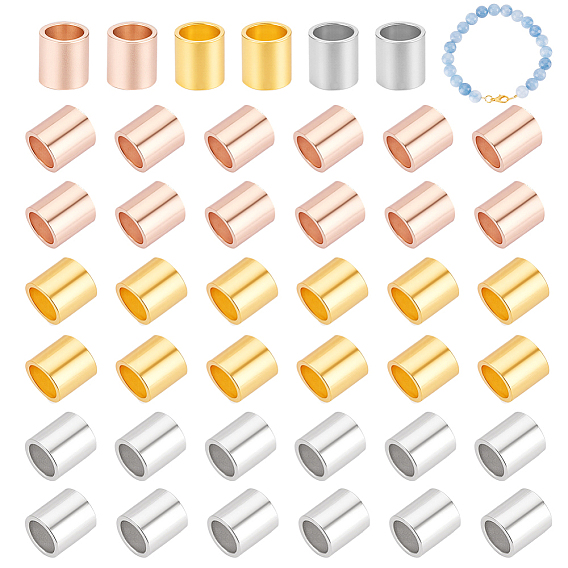 60 шт. 3 цвета s925 бусины-трубочки из стерлингового серебра, трубка