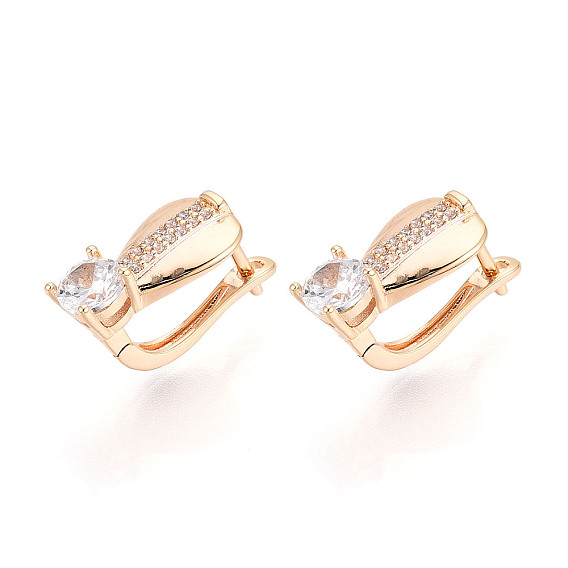 Серьги-кольца в форме слезы с микропаве из кубического циркония из латуни