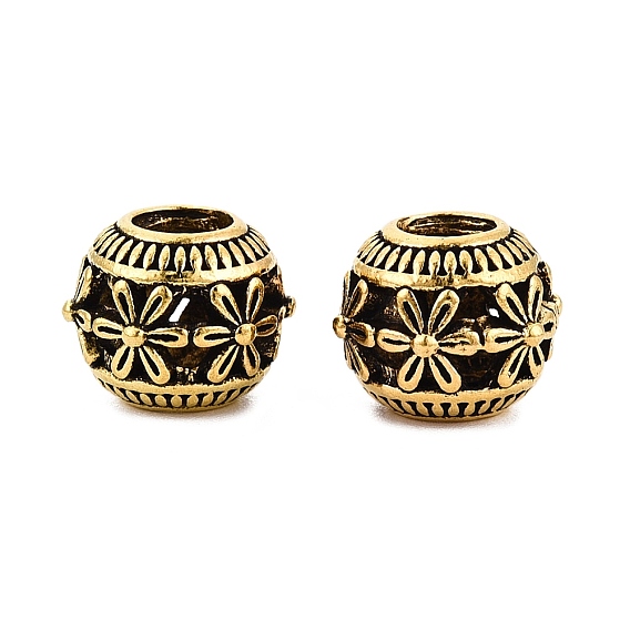 Европейские сплавочные бусины тибетского стиля , бусины с большим отверстием, RONDELLE с цветком