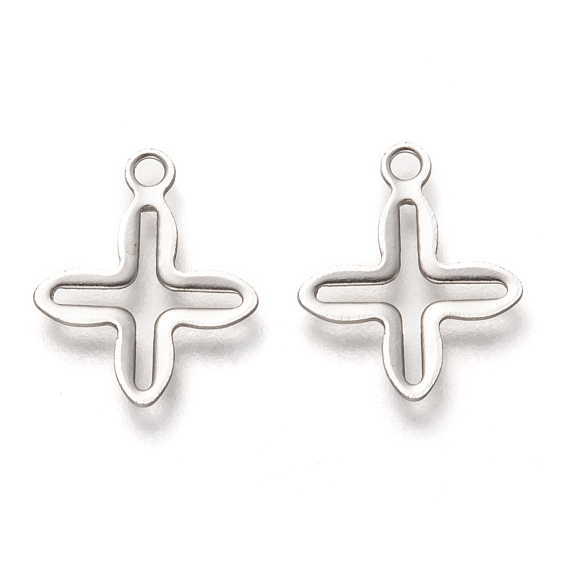 201 Stainless Steel Tiny Cross Charms, Hollow