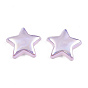 ABS Plastic Imitation Pearl Beads, Half Drilled, AB Color Plated, Star