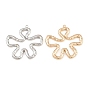 304 Stainless Steel Pendants, Hammered Flower Charms