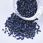 Electroplate Glass Cylinder Beads, Seed Beads, Frosted, Metallic Colours, Round Hole
