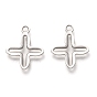 201 Stainless Steel Tiny Cross Charms, Hollow