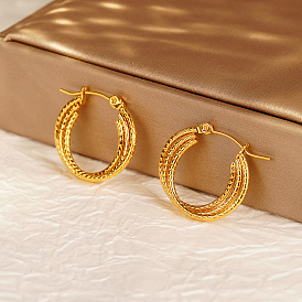 Stylish Stainless Steel Geometric Hoop Earrings for Women's Daily Wear