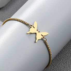 Adjustable Gold Butterfly Bracelet for Men and Women, Simple European and American Style Jewelry