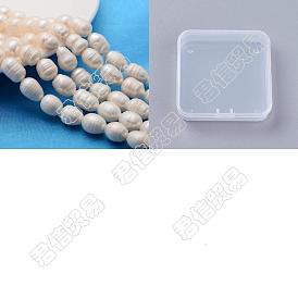 Beebeecraft 1 Strand Natural Cultured Freshwater Pearl Beads Strands, Rice