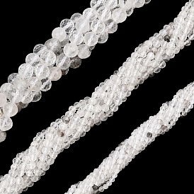 Stränge natürlicher Herkimer-Diamantperlen, facettiert rund