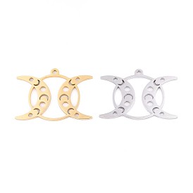 304 подвески из нержавеющей стали, кольцо с луной и лунными фазами