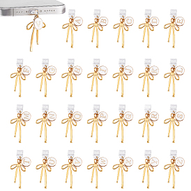 26 шт. 26 стили плоские круглые с буквами и бантом цинковый сплав эмалированные мобильные пылезащитные заглушки, с ПВХ фурнитурой