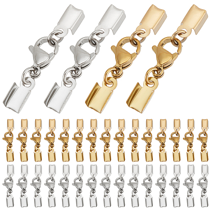 40 шт. 2 цвета ионное покрытие (IP) 304 карабины из нержавеющей стали с наконечниками для шнура