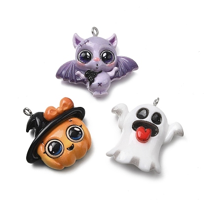 Подвески из непрозрачной смолы на Хэллоуин, с железной платиной петлей