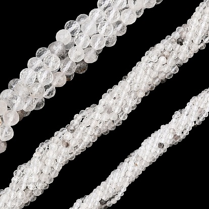Stränge natürlicher Herkimer-Diamantperlen, facettiert rund