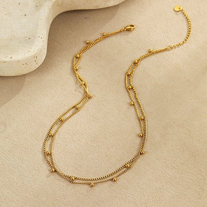 304 двухслойные ожерелья из нержавеющей стали для женщин