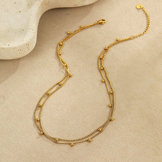 304 двухслойные ожерелья из нержавеющей стали для женщин