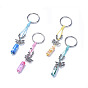Окрашенный натуральный огненный агат брелок, с тибетском стиле сплава подвески, 316 брелоки для ключей из хирургической нержавеющей стали, экологически чистый корейский шнур из вощеного полиэстера и 304 бусины из нержавеющей стали.