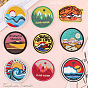 Sun Scenery Appliques, Computerized Embroidery Cloth Iron on Patches, Costume Accessories