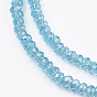 Transparent Glass Beads Strands, Faceted, Rondelle