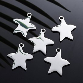 304 Stainless Steel Pendants, Manual Polishing, Stamping Blank Tag, Starfish