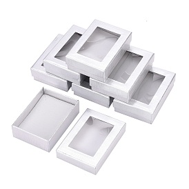 Cardboard Jewelry Set Boxes, for Necklaces, Earrings and Bracelets, Rectangle, 90x65x28mm