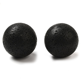 Natural Lava Rock Sphere Beads, No Hole, Round