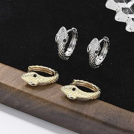 Латунные кубических серьги циркония обруч, змея