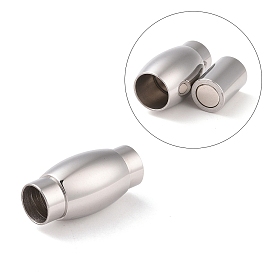 304 cierres magnéticos de acero inoxidable con extremos para pegar, columna con el barril, 20x10 mm, agujero: 6 mm
