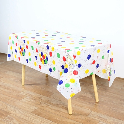 Disposable PE Plastic Tablecloths, for Party, Rectangle, Colorful
