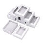 Karton Schmuck-Set-Boxen, für Halsketten, Ohrringe und Armbänder, Rechteck, 90x65x28 mm