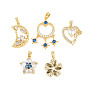 Brass Pave Cubic Zirconia Pendants, Golden